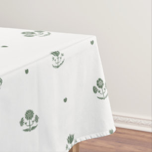 Mantel Boda con estampado botánico verde y blanco