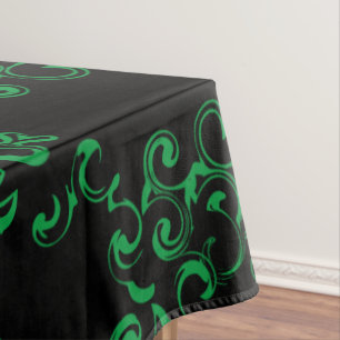 Mantel Boda gótico de Black Swirl Green
