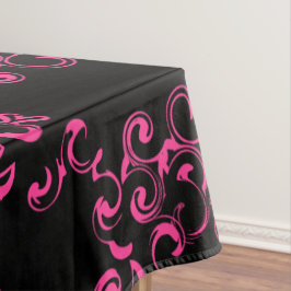 Mantel Boda gótico de Swirl Hot Pink and Black Swirl