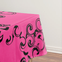 Mantel Boda gótico de Swirl Hot Pink and Black Swirl
