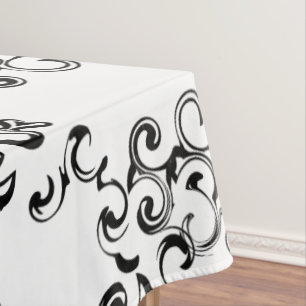 Mantel Boda gótico de Swirl negro y blanco