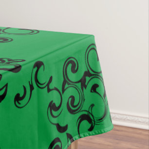 Mantel Boda gótico de Swirl verde y negro