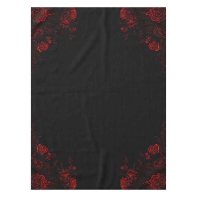 Mantel Boda gótico elegante floral rojo profundo (Anverso)