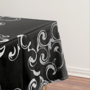 Mantel Boda gótico Silver y Black Swirl