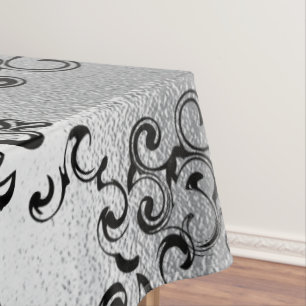 Mantel Boda gótico Silver y Black Swirl