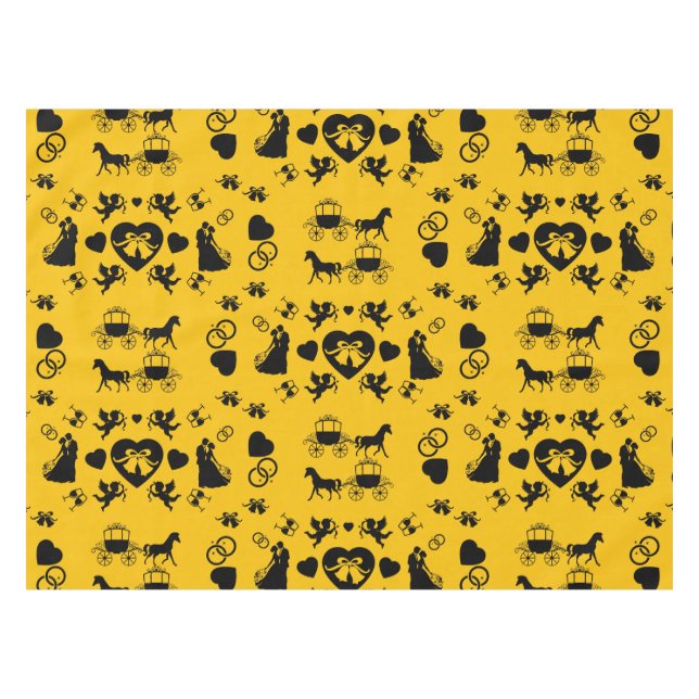 Mantel Boda Romántico De Caballos Y Carros (Frente (Horizontal))