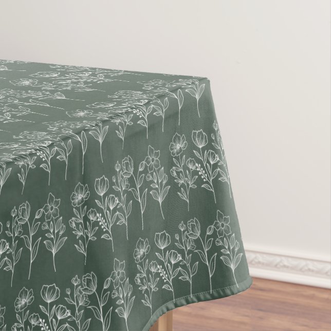 Mantel Boda Verde Floral Boho Sage (In Situ)