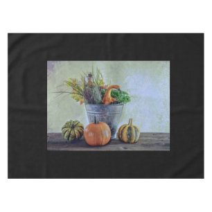 Mantel Bodegón de otoño con calabazas, flores