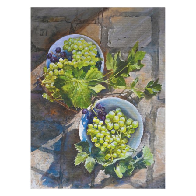 Mantel Bodegón de Uva Verde Pintura (Anverso)