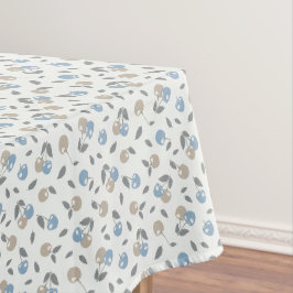 Mantel Boho Beach Cherries - patrón de frutas azul beige.