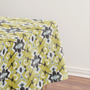 Mantel Boho chic gris oscuro y estampado ikat tribal amar