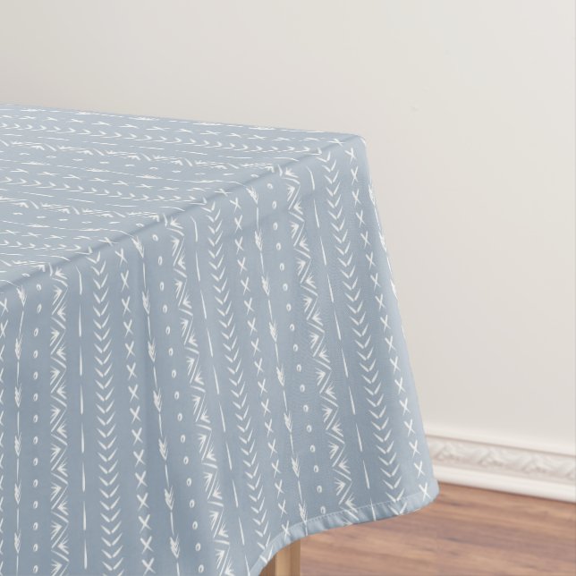 Mantel Boho Costero Flecha Raya Geométrico Azul Polvorien (In Situ)