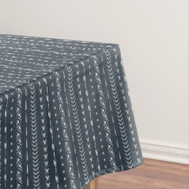 Mantel Boho Farmhouse Flecha Raya Geométrico Azul Oscuro