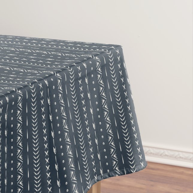 Mantel Boho Farmhouse Flecha Raya Geométrico Azul Oscuro (In Situ)