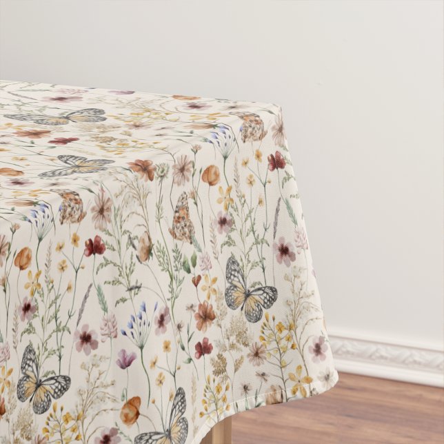 Mantel Boho Flor Silvestre (Boho Wildflower Tablecloth with Butterflies by Painted Paperie
)