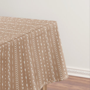 Mantel Boho Geométrico de rayas sureñas cálido neutro Tan