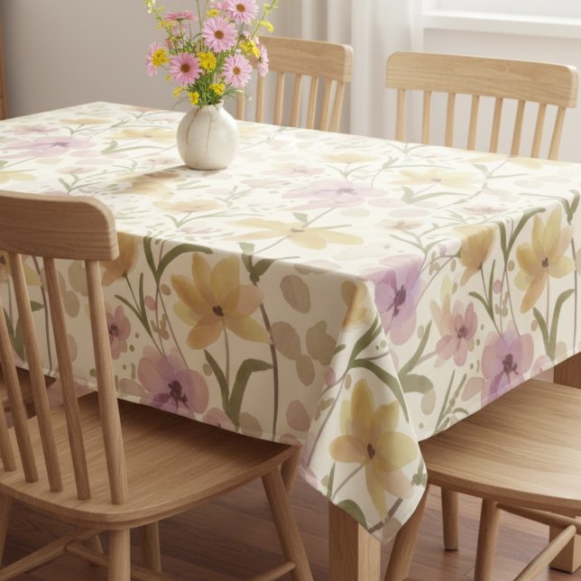 Mantel Boho Soft Pink Watercolor Wildflower  (Subido por el creador)