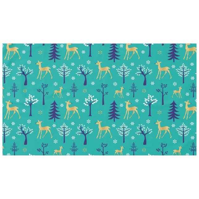 Mantel Boho Trees Gold Deers Modern (Frente (Horizontal))