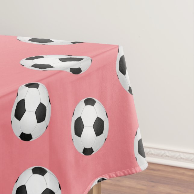 Mantel Bolas de Fútbol Rosadas Niños Tablecloth Fiesta de (In Situ)
