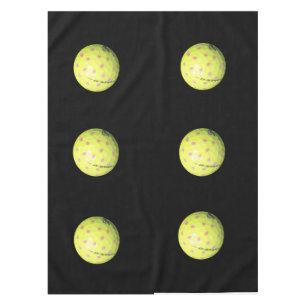Mantel Bolas De Golf Amarillas En Negro,
