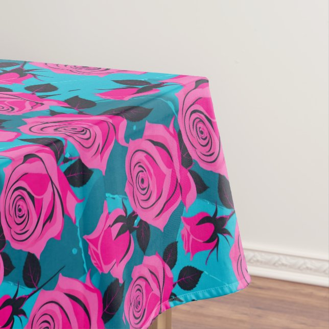 Mantel Bold Abstract Roses In Neon Pink  (In Situ)