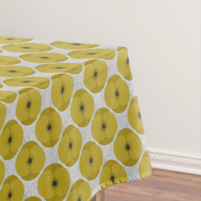 Mantel Bold Minimalist Poppy Textured Floral Yellow (In Situ)