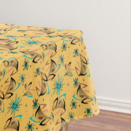 Mantel Boomerang retro vintage Sputnik amarillo negro