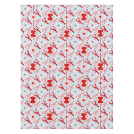 Mantel Bóster y Monograma Rojo | Vida marina costera