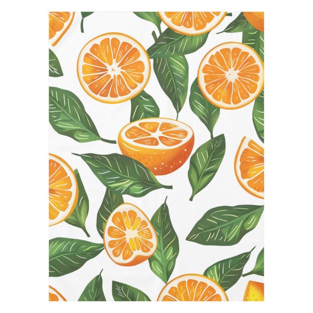 Mantel Botanical Fruit Orange Citrus Seamless Pattern (Anverso)