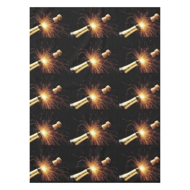 Mantel botella de champaña Nochevieja (Anverso)