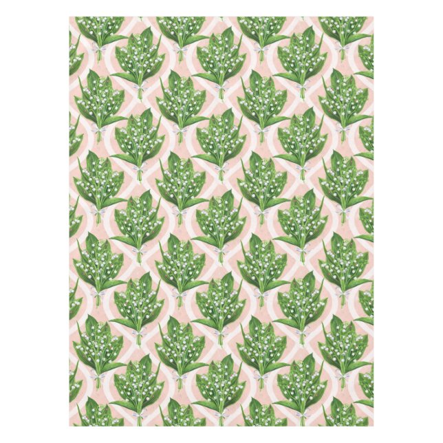 Mantel Bouquet de lilas del valle flores en rosa (Anverso)