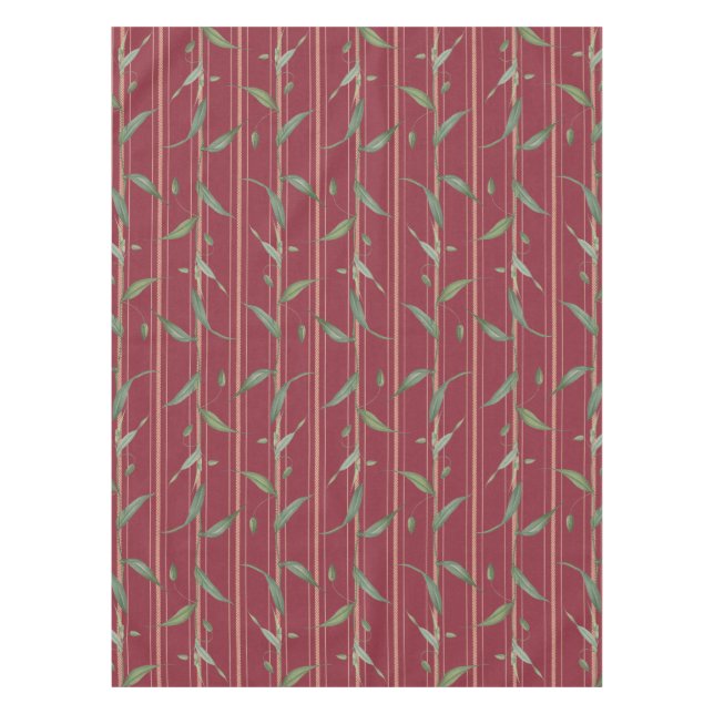 Mantel Branch of leaves on red wallpaper (Anverso)
