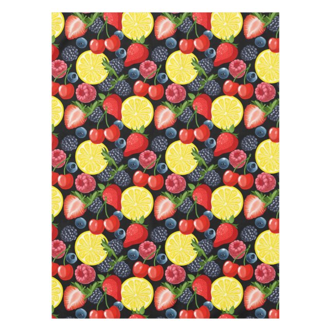 Mantel Bright Berries & Lemon Tablecloth (Anverso)