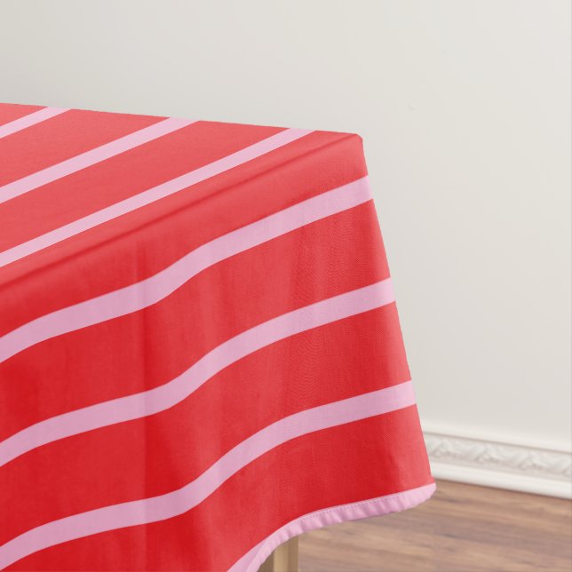 Mantel Bright Pink and Red Stripes Christmas Holiday (In Situ)