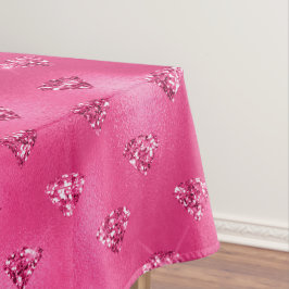 Mantel Brillante Patrón de Diamantes Rosa Glamuroso