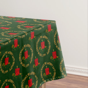 Mantel Brillante, Vela de Navidad Roja, 52x70in