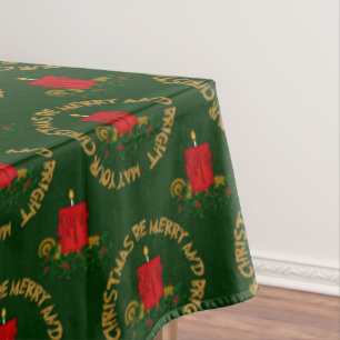 Mantel Brillante, Vela de Navidad Roja, 60x104in
