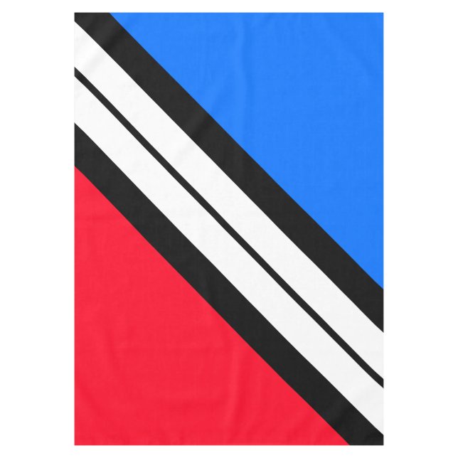 Mantel Brillantes franjas de Carreras blanco negro azul r (Anverso)