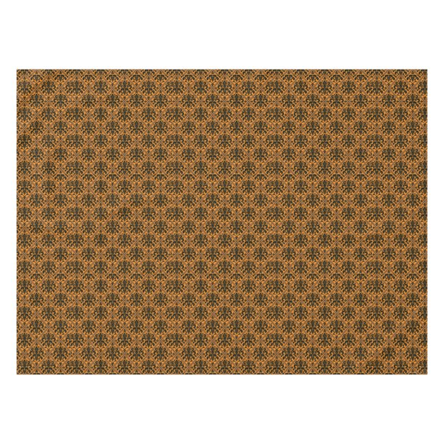 Mantel Brocade Damask Black de Halloween en Naranja (Frente (Horizontal))