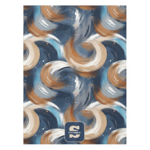 Mantel Brochas de broche de malla en azul, blanco y marró