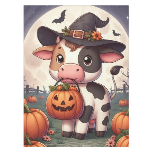 Mantel Bruja de Halloween linda vaca