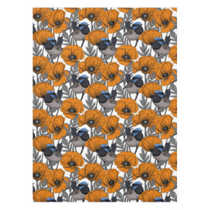 Mantel Brujas de hadas y flores de amapola naranja 2