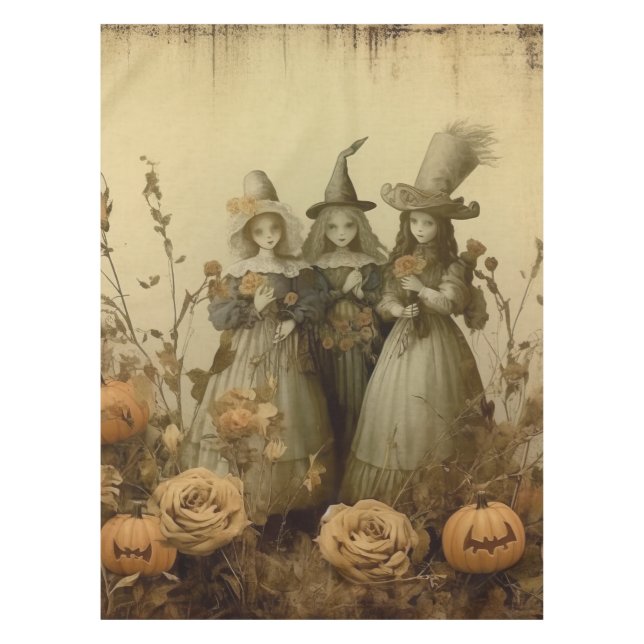 Mantel Brujería de Halloween vintage (5) (Anverso)