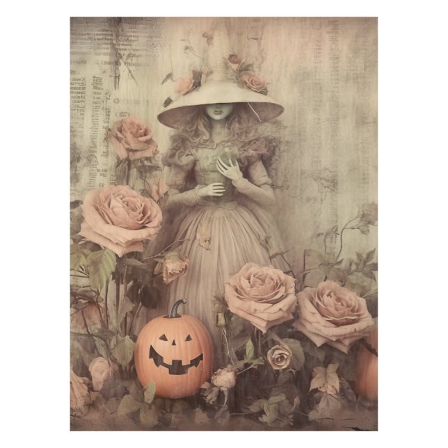Mantel Brujería de Halloween vintage (9) (Anverso)