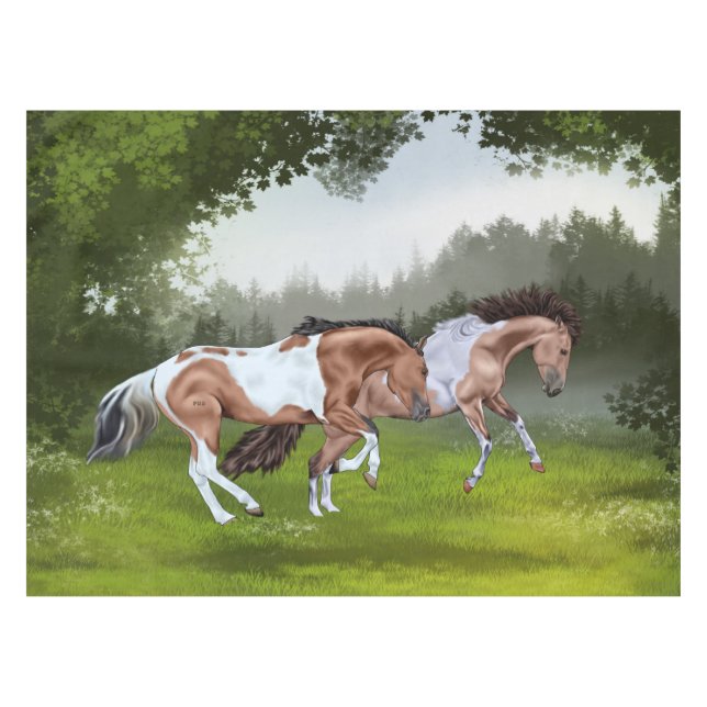 Mantel Buckskin Tobiano Paint Horses (Frente (Horizontal))