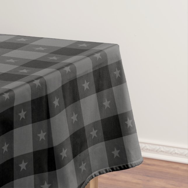 Mantel Búfalo lindo con estrellas Rústico negro y gris (In Situ)