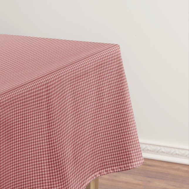 Mantel Burgundy Gingham-52x70 COTTON TABLECLOTH (In Situ)