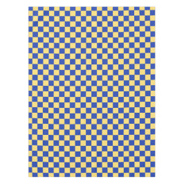 Mantel Butter yellow and blue checkered board pattern