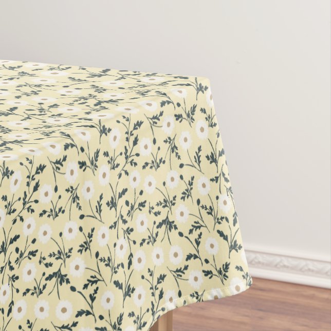 Mantel Butter Yellow Cream Modern Farmhouse Daisy Pattern (In Situ)