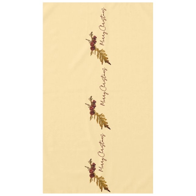 Mantel Butter Yellow Fern & Pine cone Merry Christmas (Anverso)